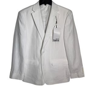 Bar III Men's Slim-Fit White 100% Linen Suit Jacket white 38S $360